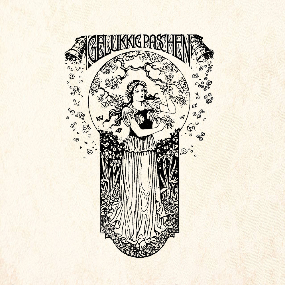 StampaFe Paschen Play Art Nouveau Rubber Art Stamp