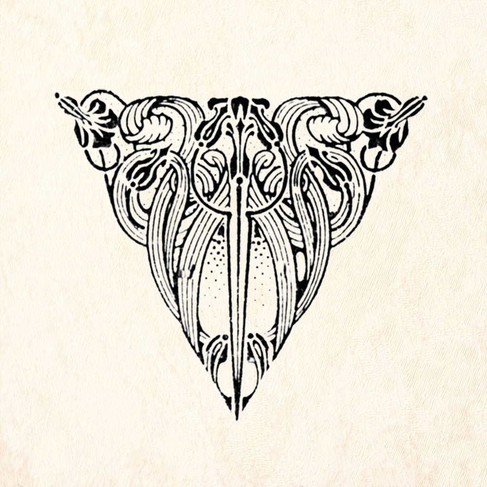 StampaFe Tri-Foil Art Nouveau Rubber Art Stamp