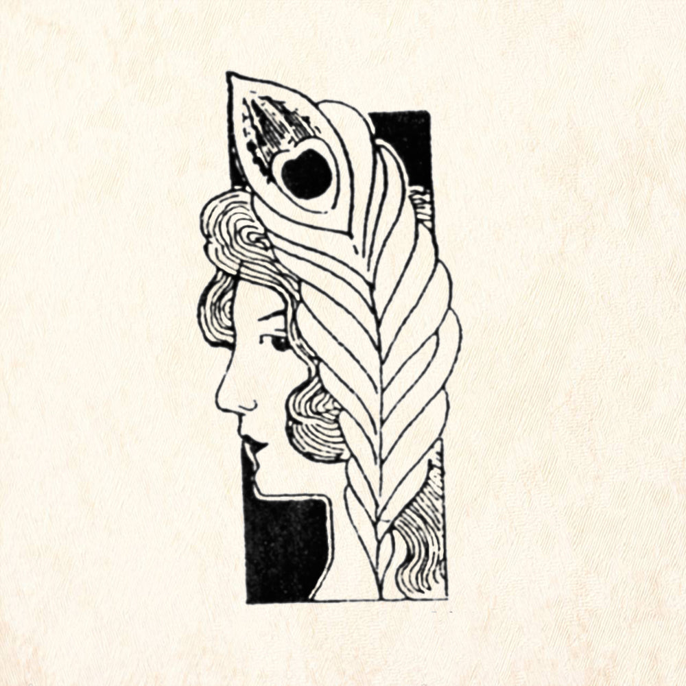 StampaFe Leaf Turner Right Art Nouveau Rubber Art Stamp