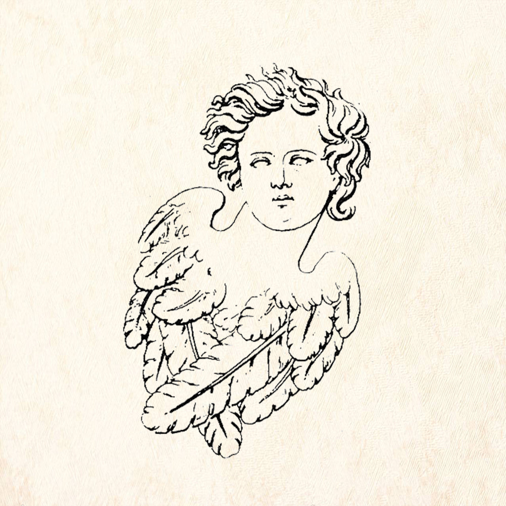 StampaFe Seraphim right Vintage Rubber Art Stamp
