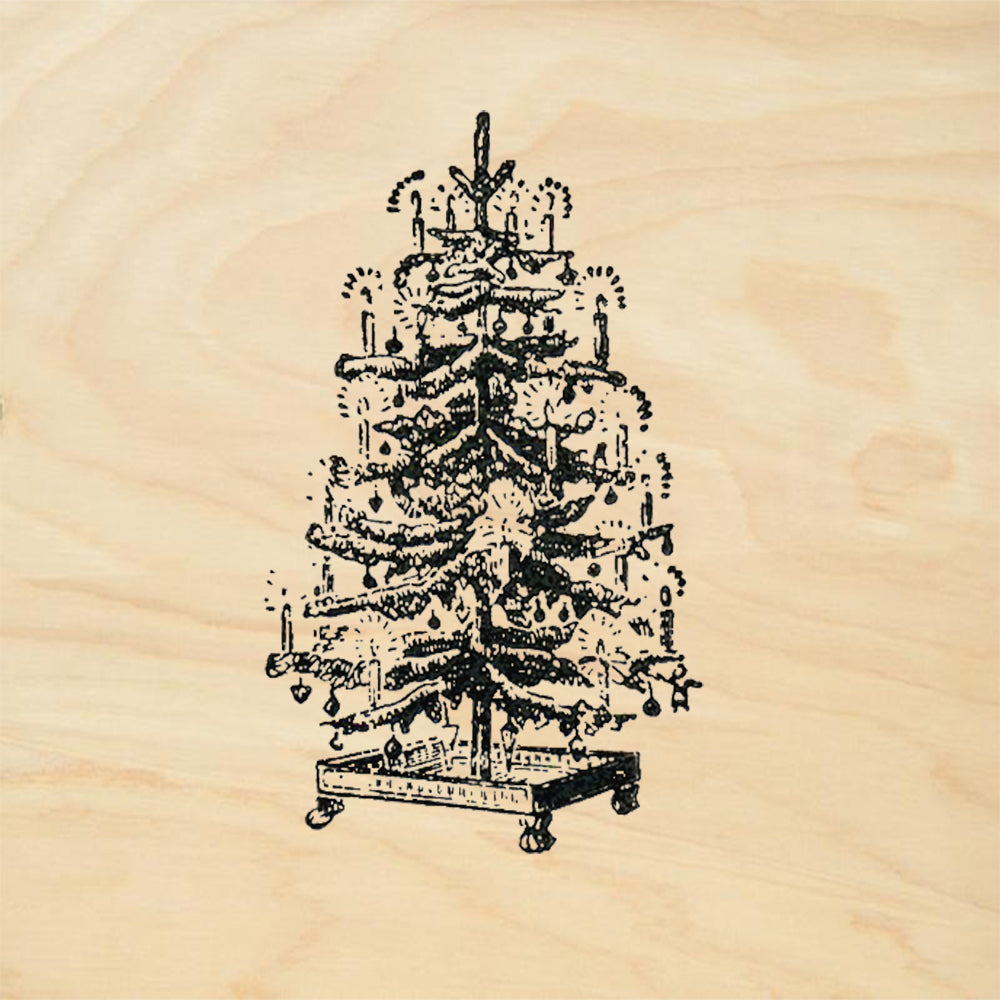 StampaFe Christmas Trees with Candles Holiday Rubber Art Stamp