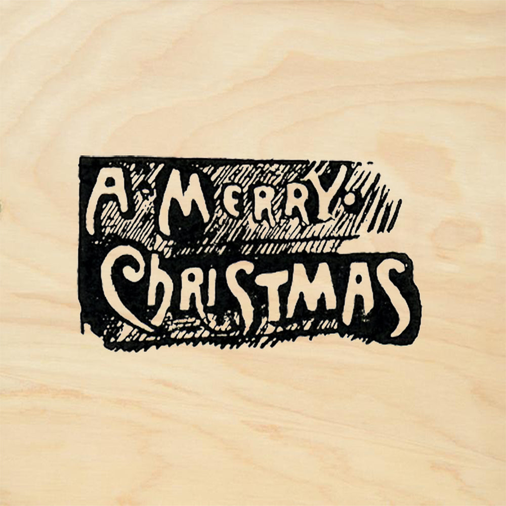 StampaFe Merry Christmas Carved Holiday Rubber Art Stamp