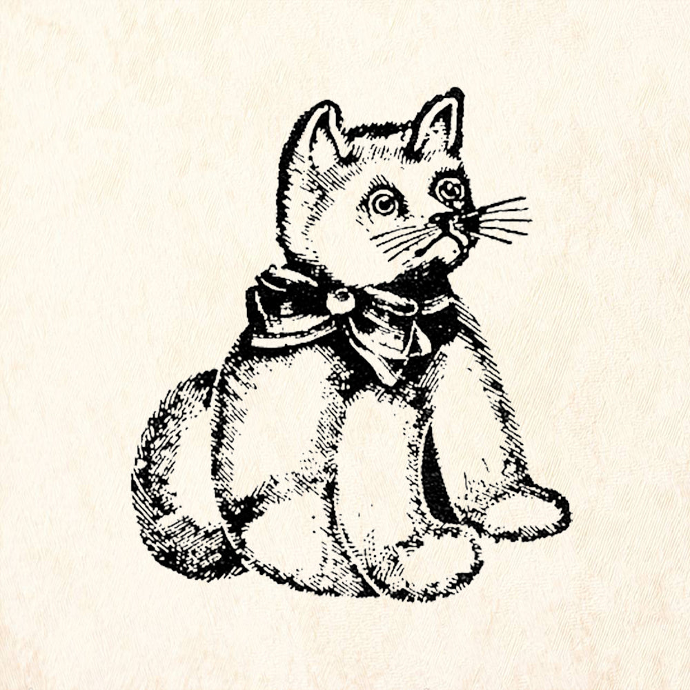 StampaFe Cute Kitty Cat Rubber Art Stamp