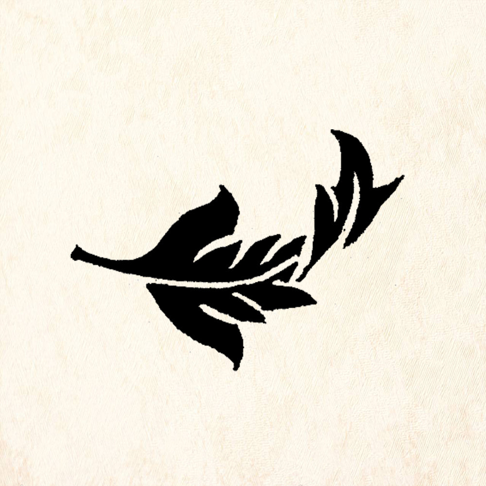 StampaFe Tibetan Leaf Right Stylized Botanical Rubber Art Stamp