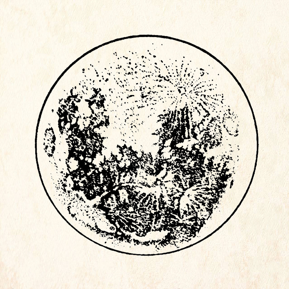 StampaFe Full Moon large Celestial Rubber Art Stamp