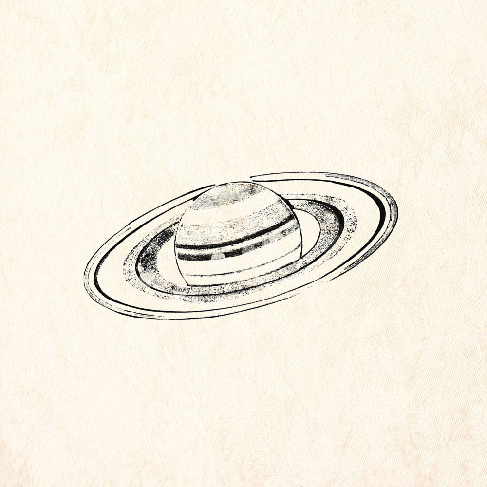 StampaFe Saturn Large Celestial Rubber Art Stamp