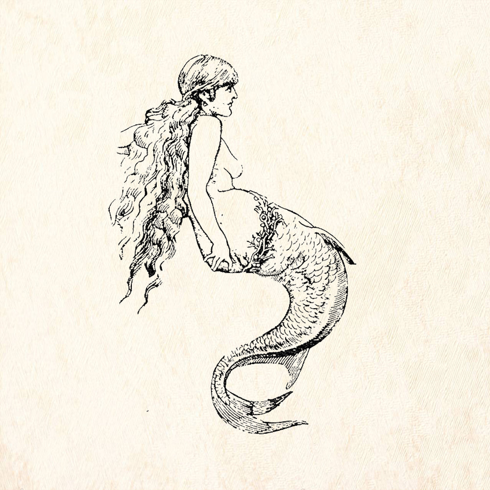 StampaFe Mermaid Right Fantasy Rubber Art Stamp