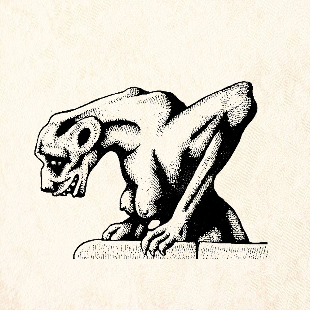 StampaFe Peering Gargoyle Gothic Rubber Art Stamp