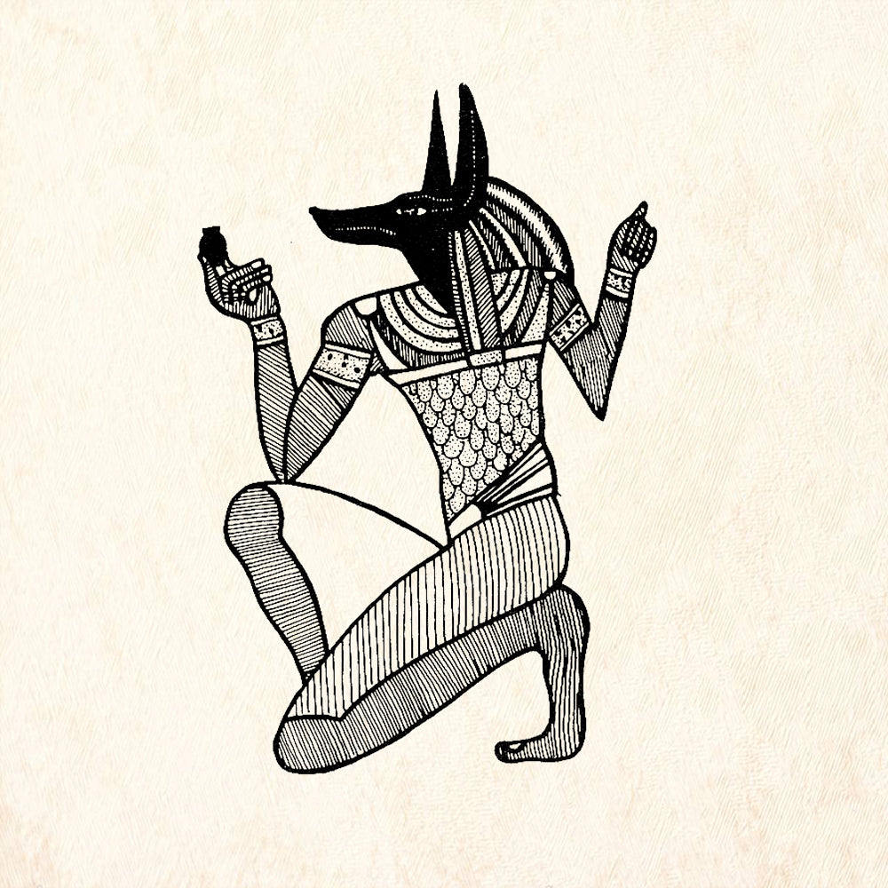 StampaFe Kneeling Anubis Rubber Art Stamp