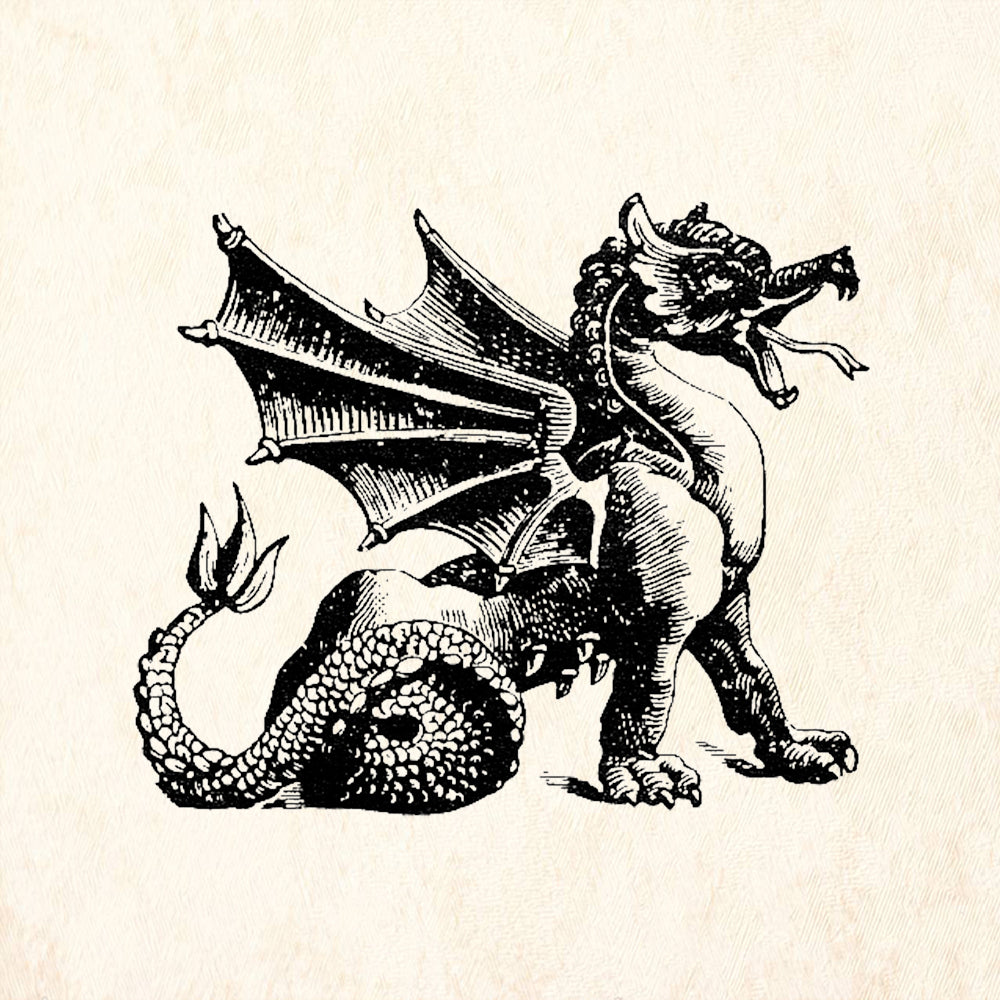 StampaFe Dragon Right Fantasy Rubber Art Stamp
