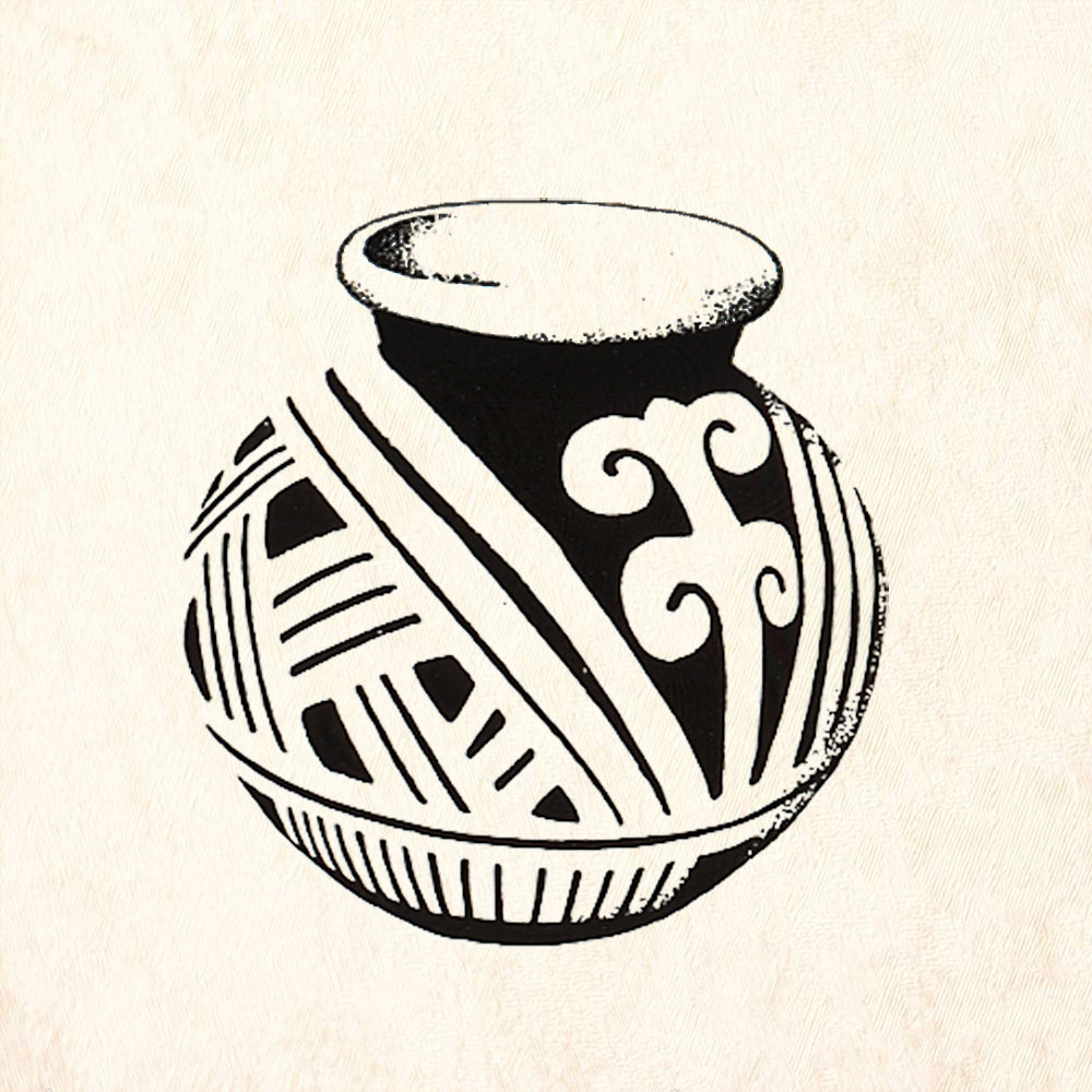 StampaFe Line Pot Southwestern Rubber Art Stamp