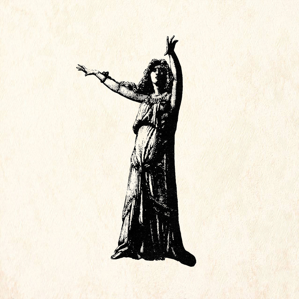StampaFe Cassandra Dramatic Figure Flowing Robes Rubber Art Stamp