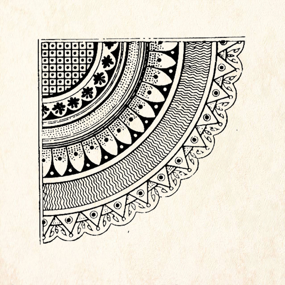StampaFe Lace Corner Round Large Ornate Border Rubber Art Stamp