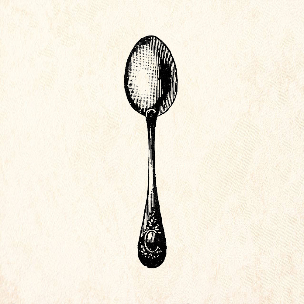 StampaFe Vintage Elegant Tablespoon Rubber Art Stamp
