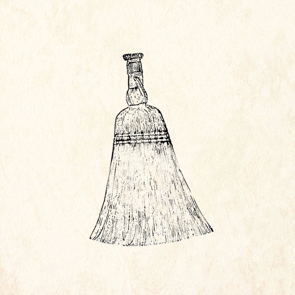 StampaFe Vintage Whisk Broom Small Rubber Art Stamp