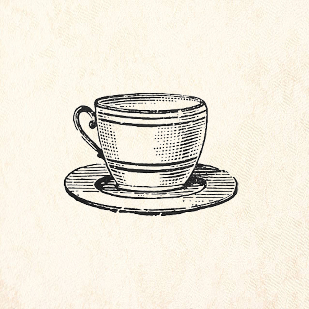 StampaFe Vintage Tea Cup and Saucer Rubber Art Stamp