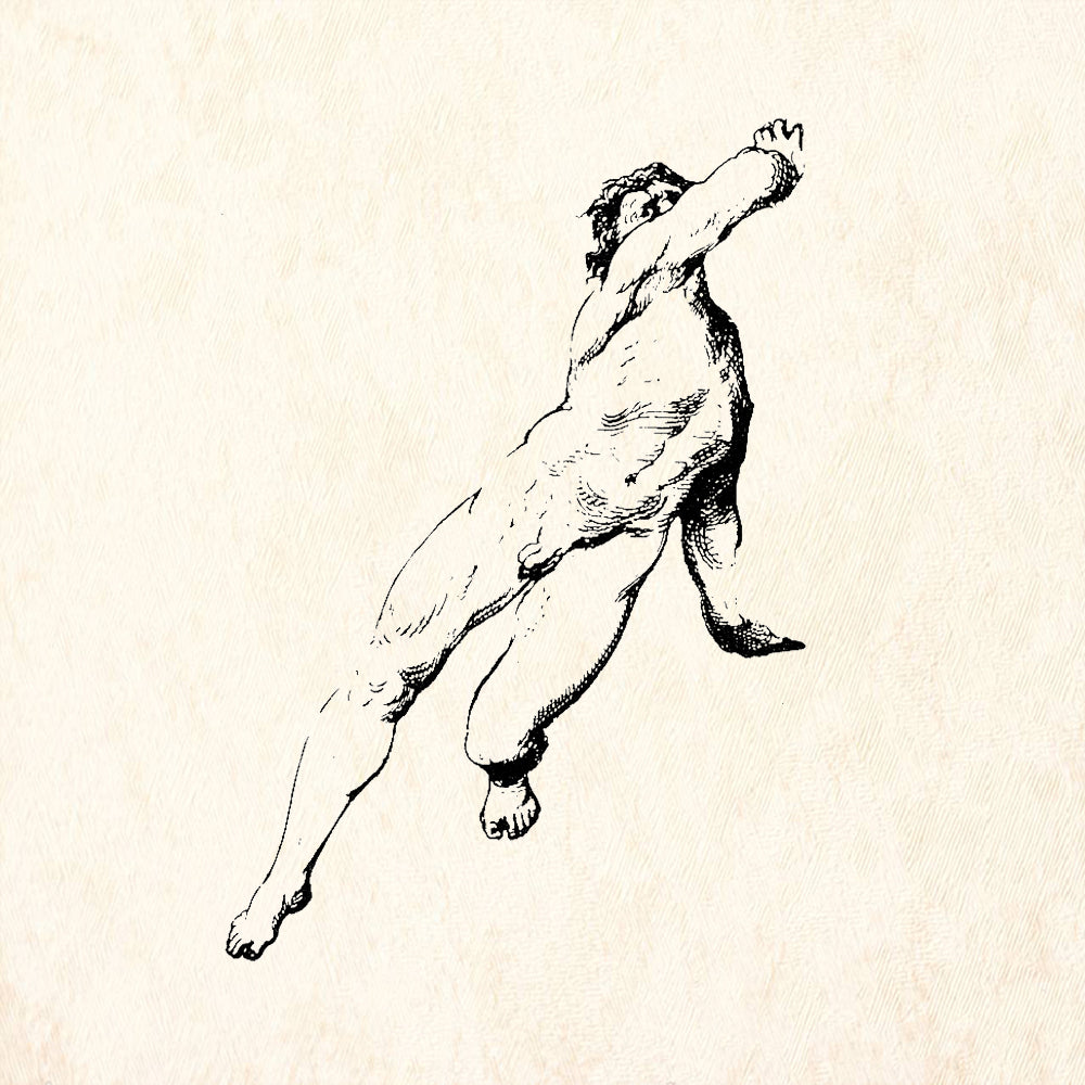 StampaFe Ho! Man Leaping Male Figure Dynamic Pose Rubber Art Stamp