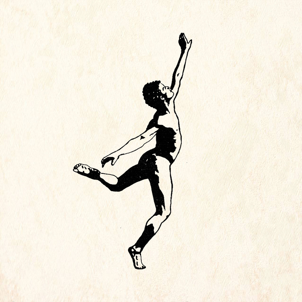 StampaFe Whee Right Leaping Athletic Figure Rubber Art Stamp