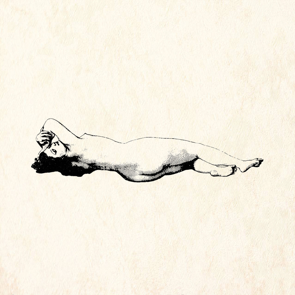 StampaFe Monique Reclining Female Nude Figure Rubber Art Stamp