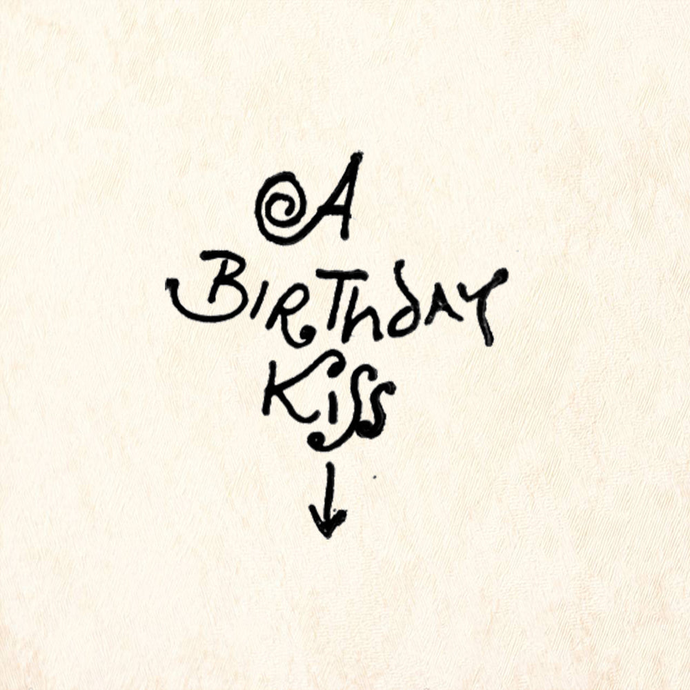 StampaFe Birthday Kiss Handwritten Sentiment Rubber Art Stamp