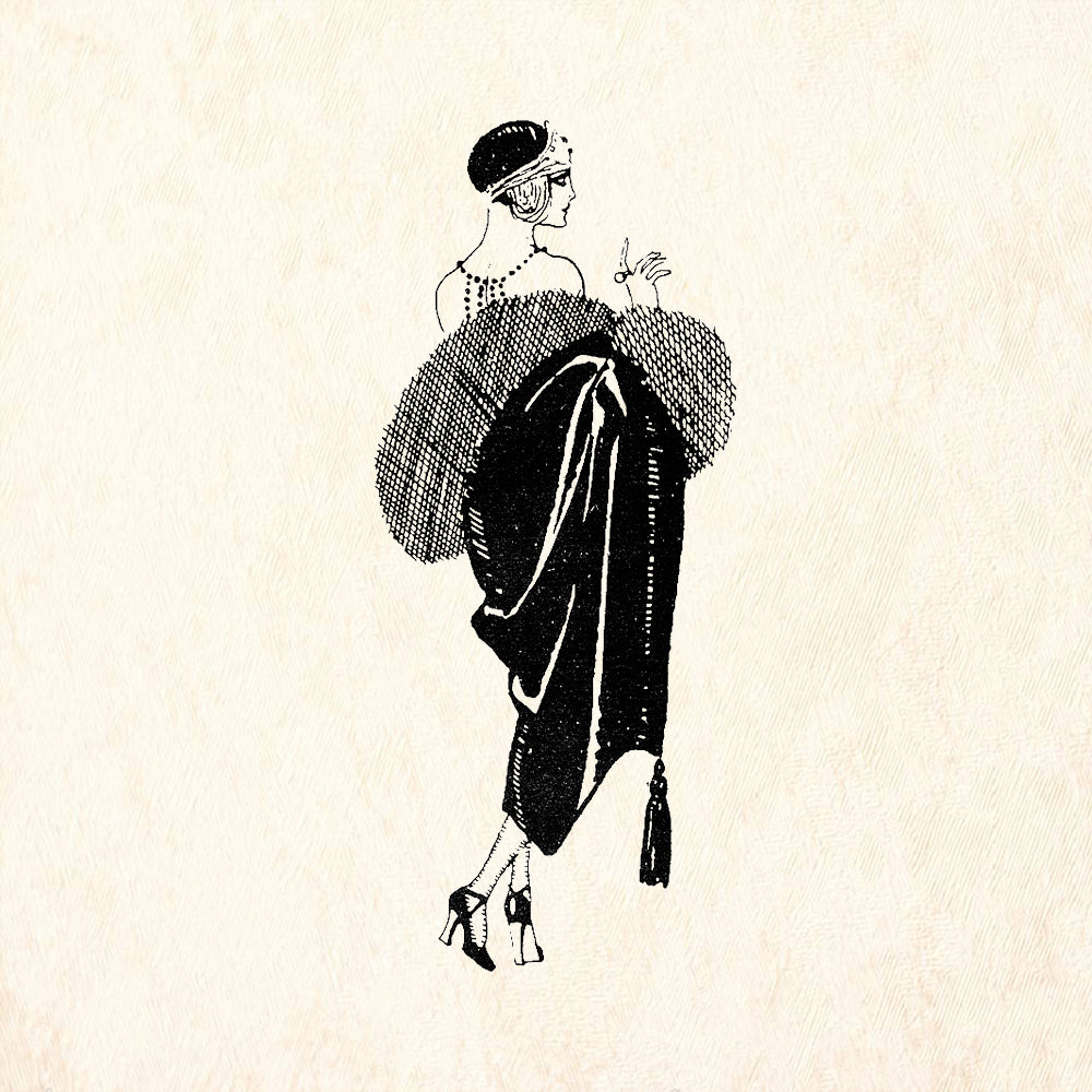 StampaFe Elena 1920s Fashion Figure Elegant Gown Rubber Art Stamp