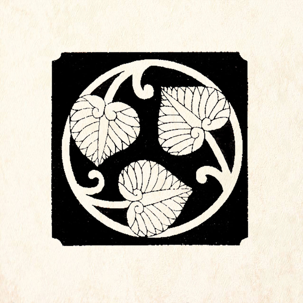 StampaFe Vine Crest Japanese Mon Three Leaves Rubber Art Stamp