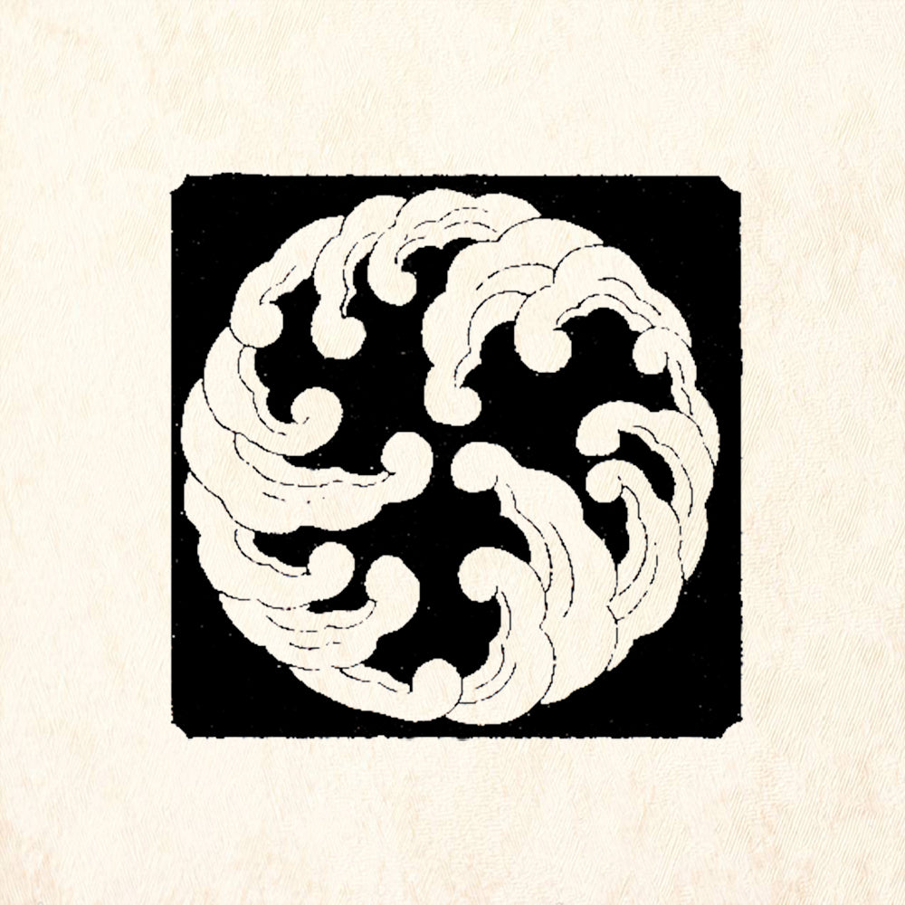 StampaFe Wave Crest Square Japanese Mon Rubber Art Stamp