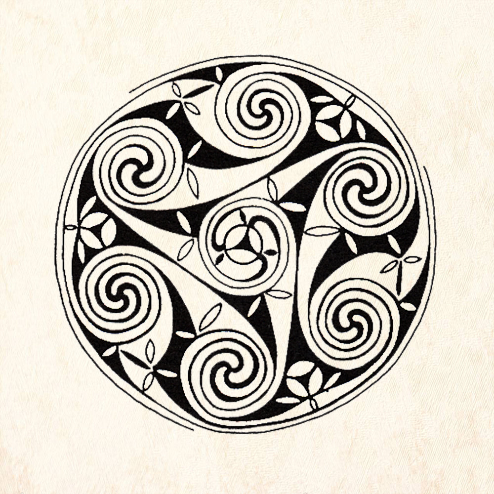 StampaFe Celtic Circle Triskelion Spiral Knotwork Rubber Art Stamp