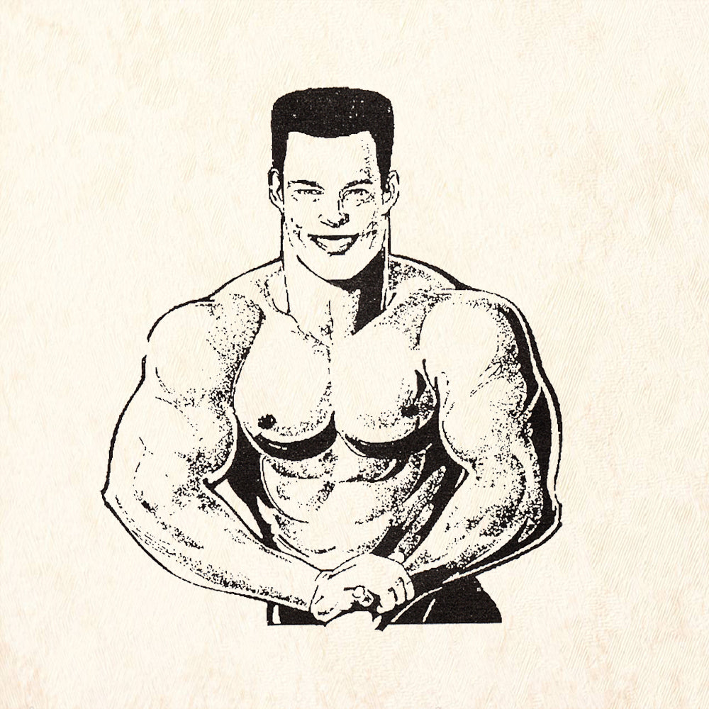 StampaFe Arnold Bodybuilder Cartoon Muscleman Rubber Art Stamp