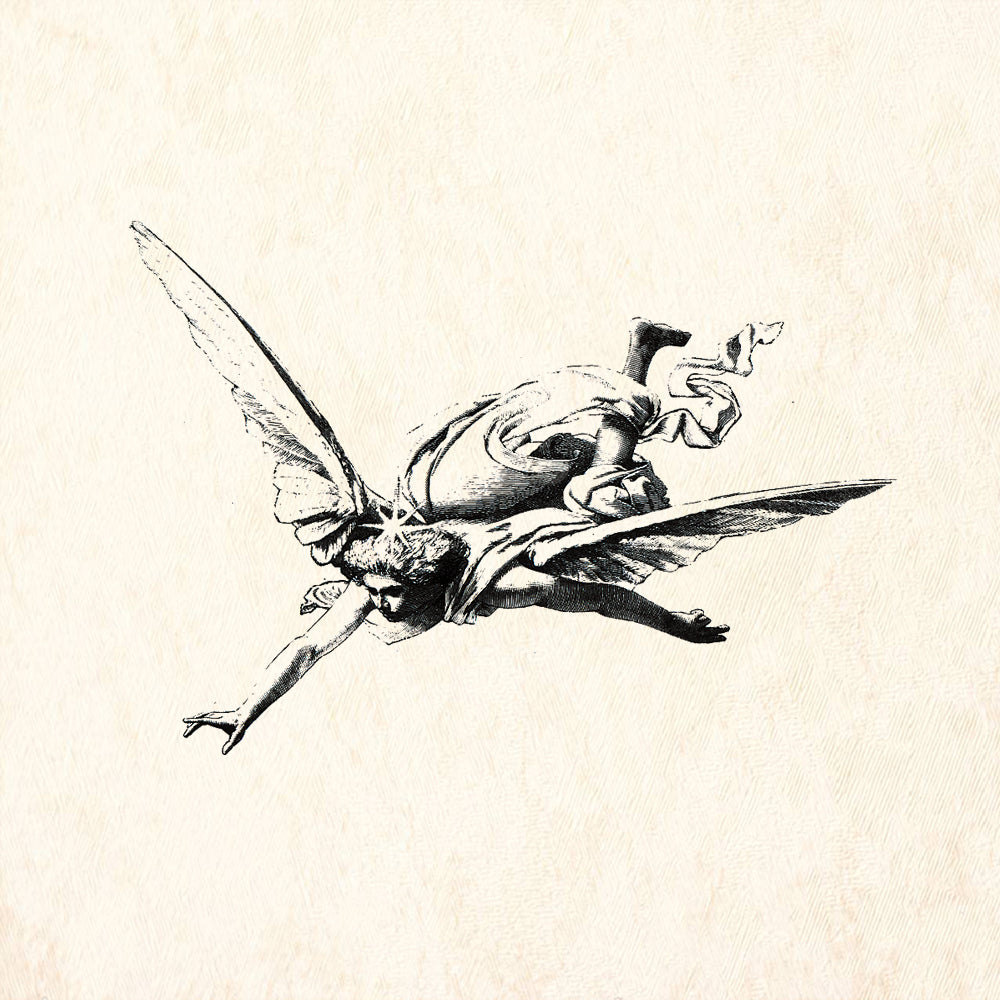 StampaFe Dore Flying Angel Right Rubber Art Stamp