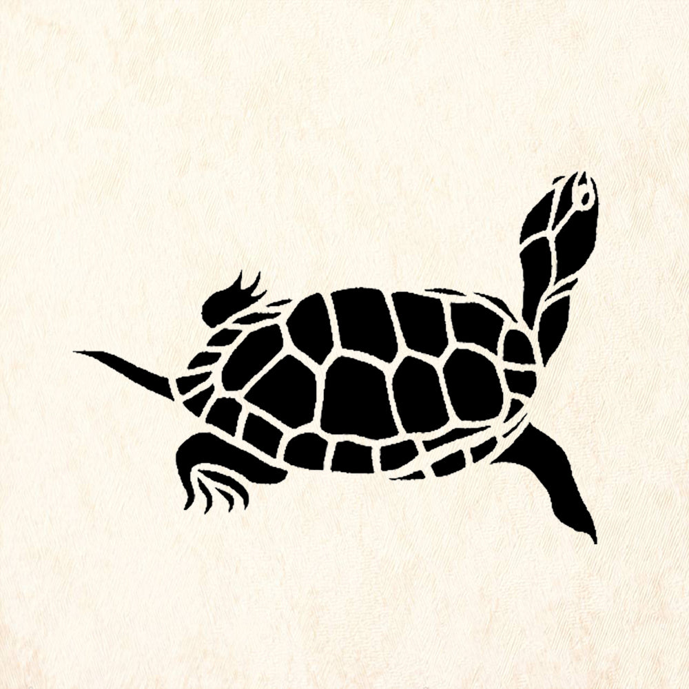 StampaFe Bold Turtle Silhouette Rubber Art Stamp