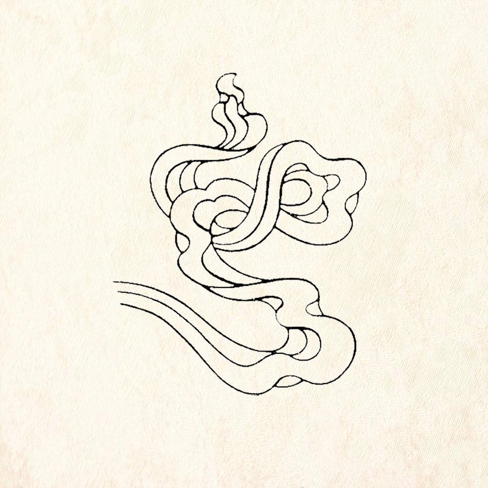 StampaFe Tibetan Drape Right Flowing Cloud Ribbon Rubber Art Stamp