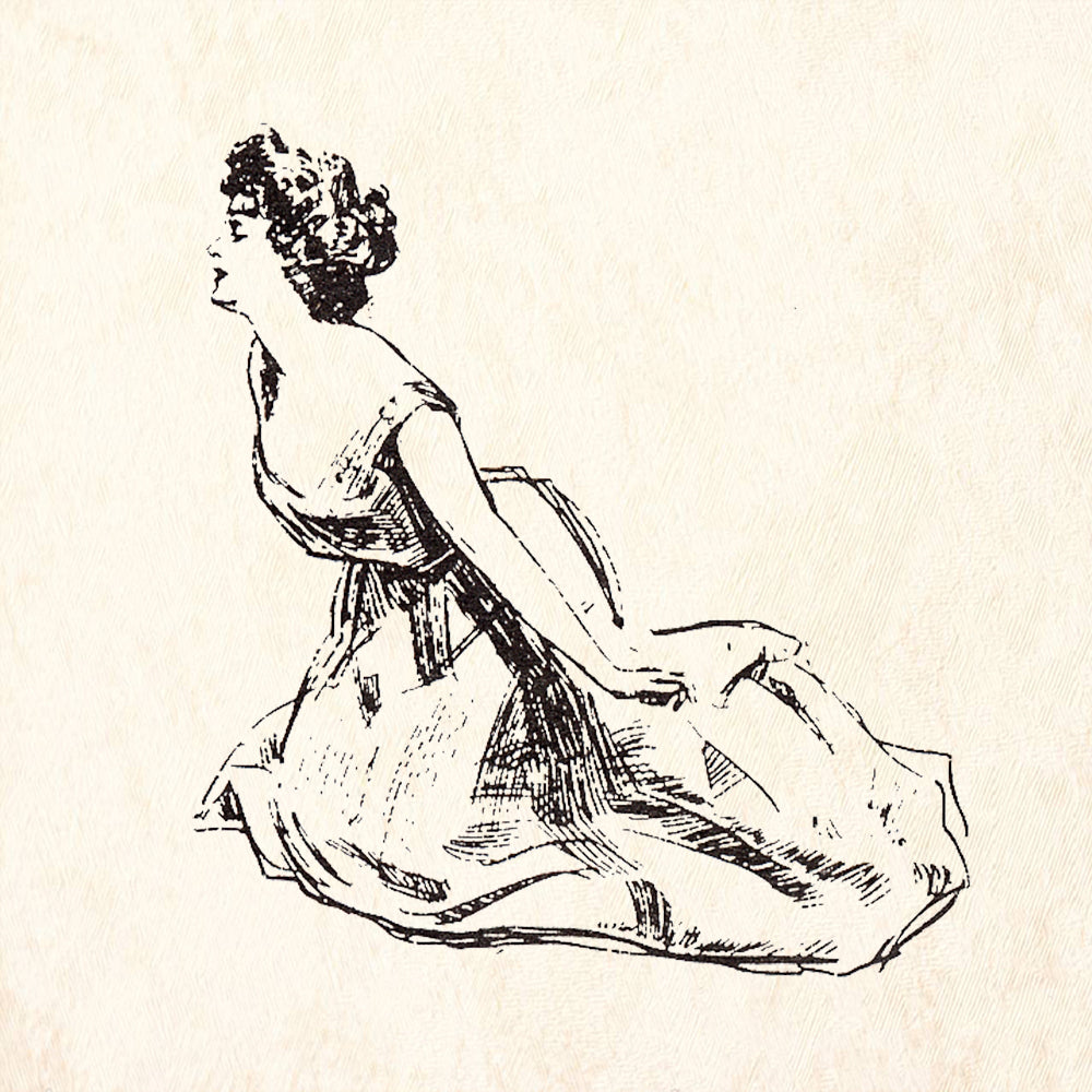 StampaFe Desdemona Seated Edwardian Woman Rubber Art Stamp