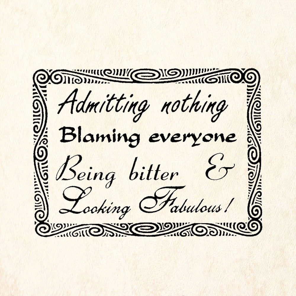 StampaFe Miss Jeanie's Mantra Humorous Fabulous Quote Rubber Art Stamp
