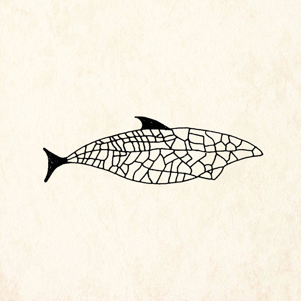 StampaFe Cracked Whale Mosaic Pattern Rubber Art Stamp