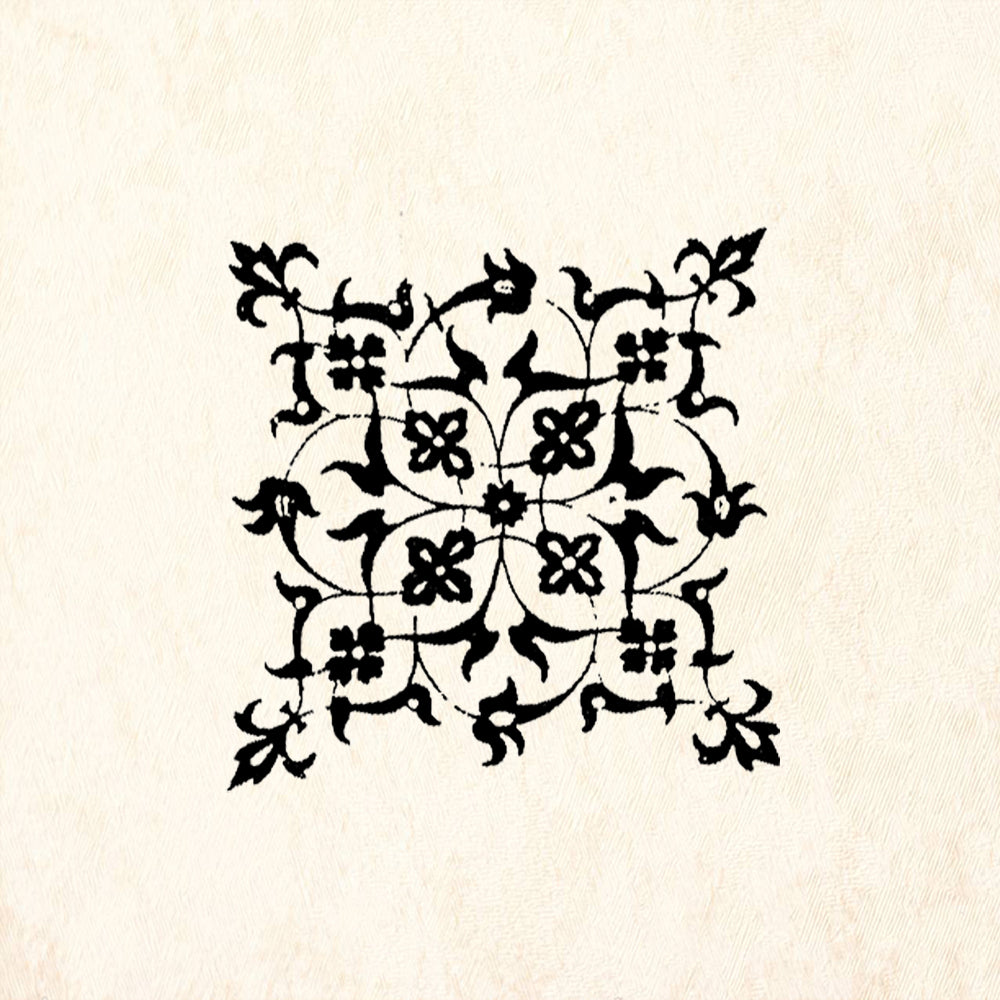 StampaFe Filigree Square Fleur-de-lis Tile Rubber Art Stamp