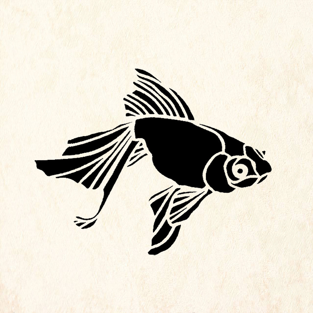 StampaFe Big Goldfish Right Silhouette Rubber Art Stamp
