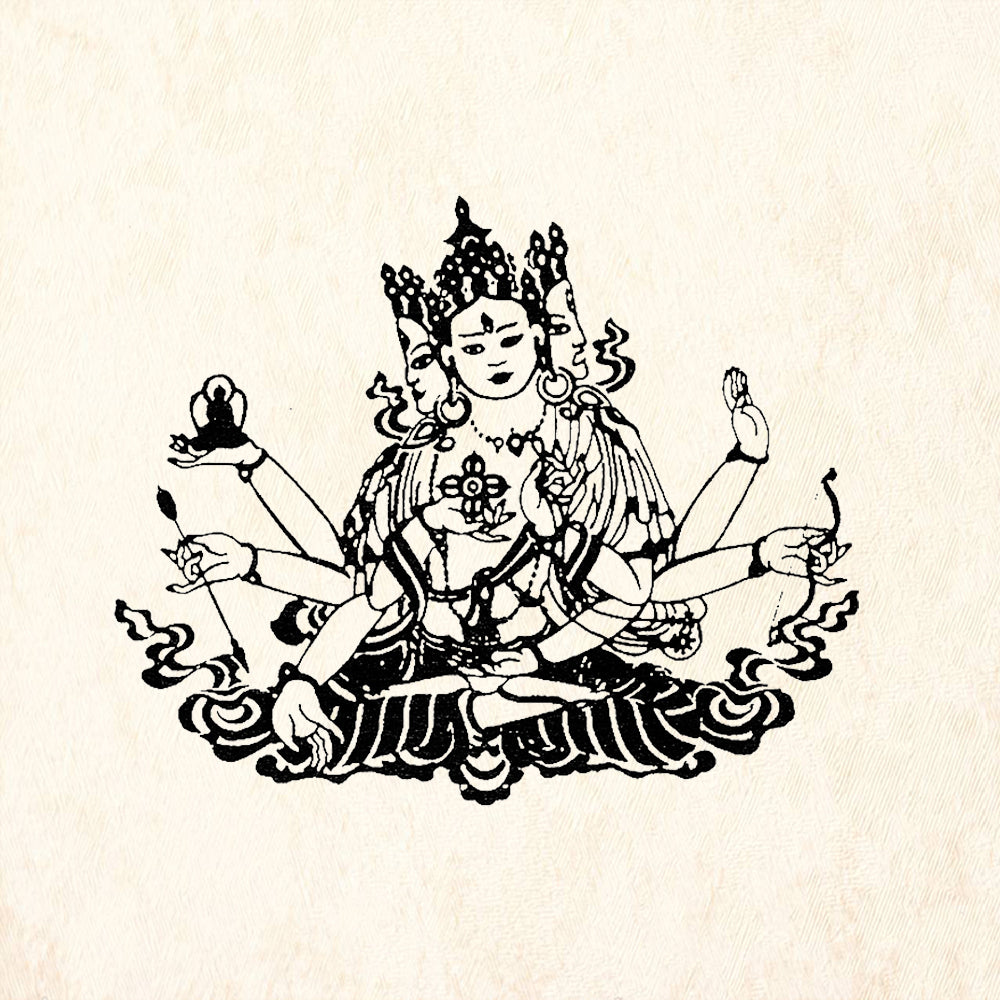 StampaFe Ushnishavijaya Multi-Armed Buddhist Deity Rubber Art Stamp