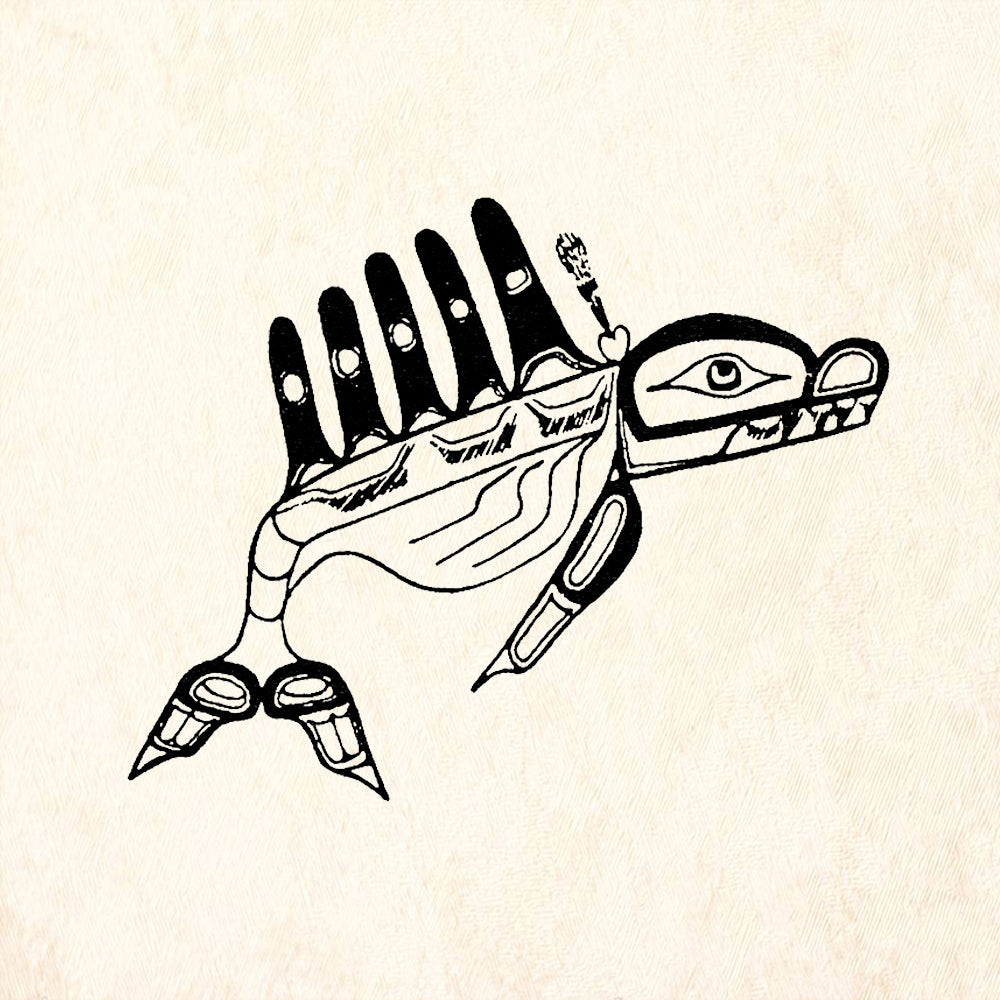StampaFe Haida Killer Whale Stylized Orca Rubber Art Stamp