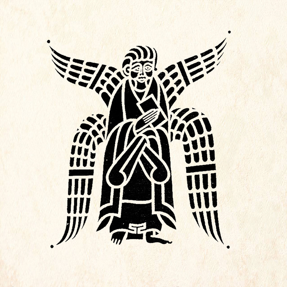 StampaFe Celtic Angel Knotwork Winged Figure Rubber Art Stamp