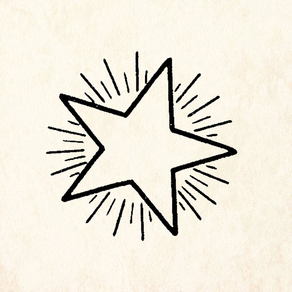 StampaFe Radiant Star Comic Burst Rubber Art Stamp