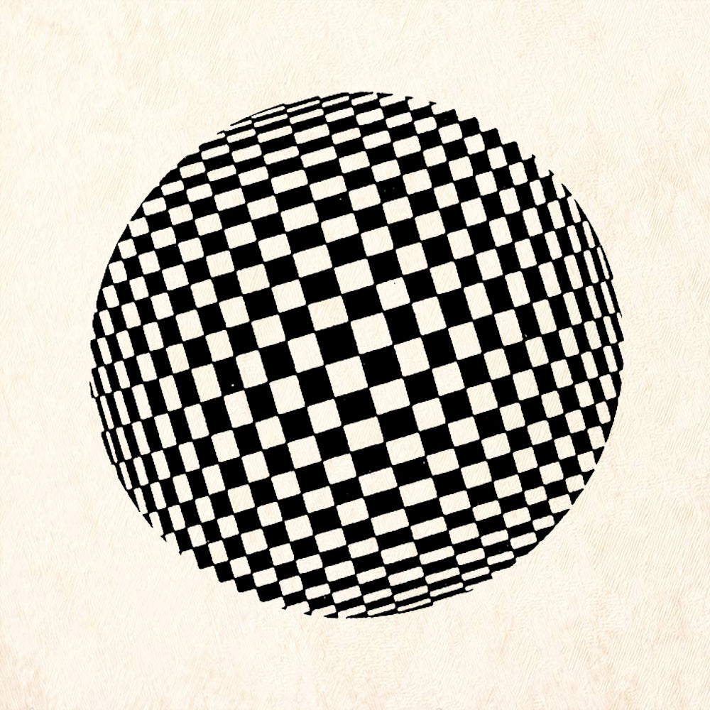 StampaFe Checkerboard Ball Optical Illusion Rubber Art Stamp
