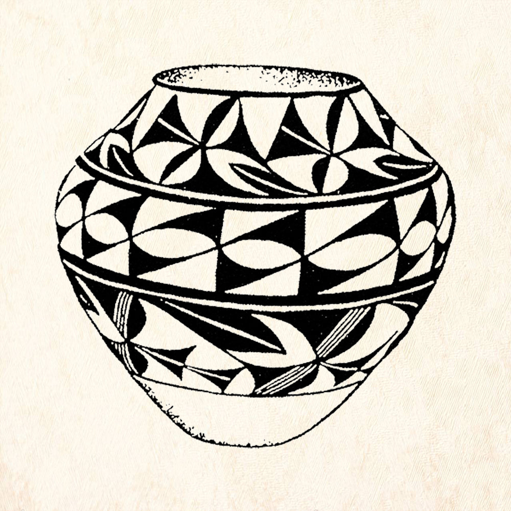 StampaFe Tapered Bottom Pot Geometric Pottery Rubber Art Stamp