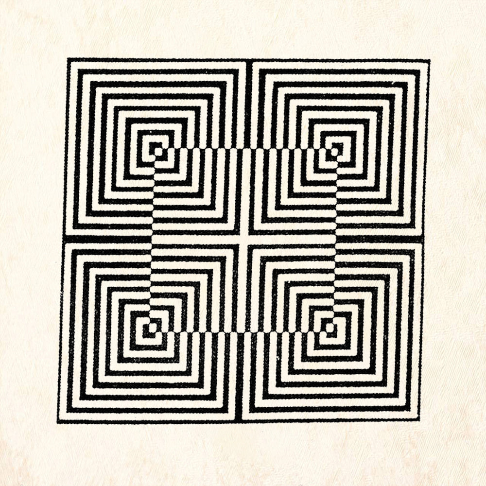 StampaFe Squared Square Geometric Spiral Rubber Art Stamp