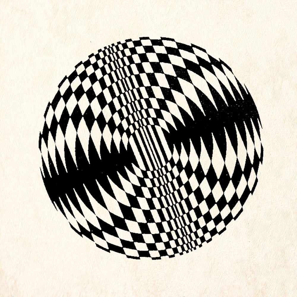StampaFe Optical Illusion Sphere Diamond Pattern Rubber Art Stamp
