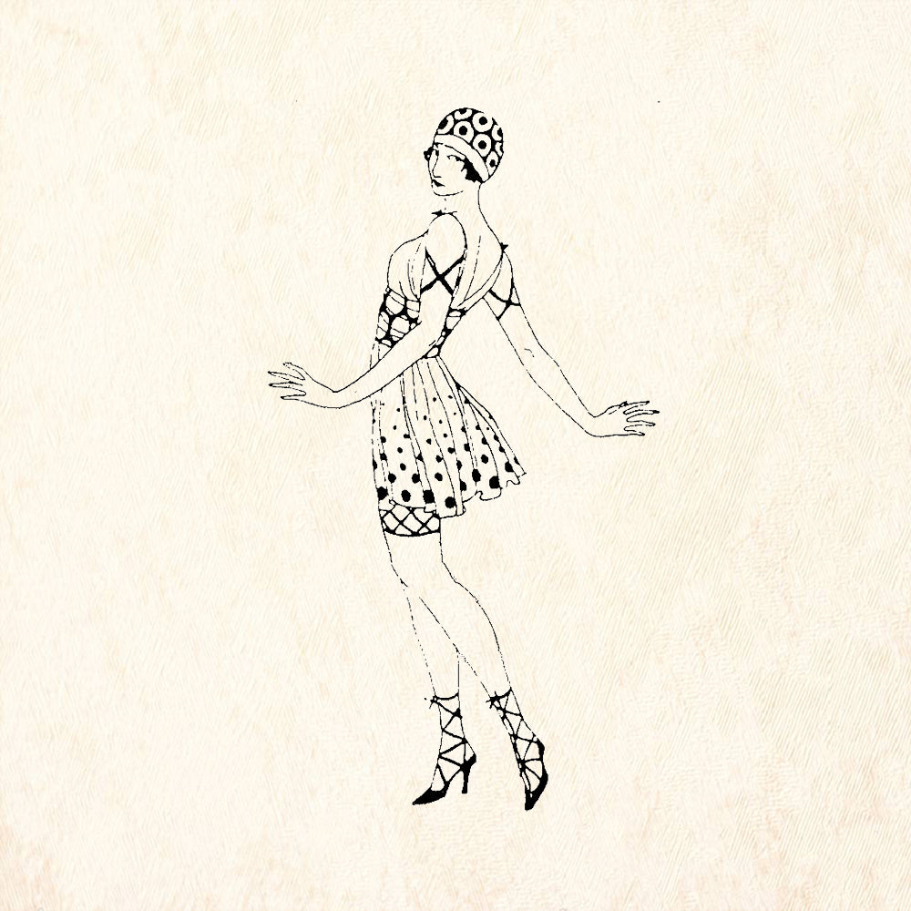 StampaFe Natasha 1920s Flapper Dancer Rubber Art Stamp