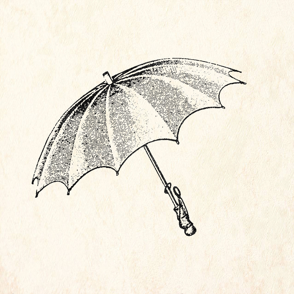 StampaFe Umbrella Vintage Parasol Rubber Art Stamp