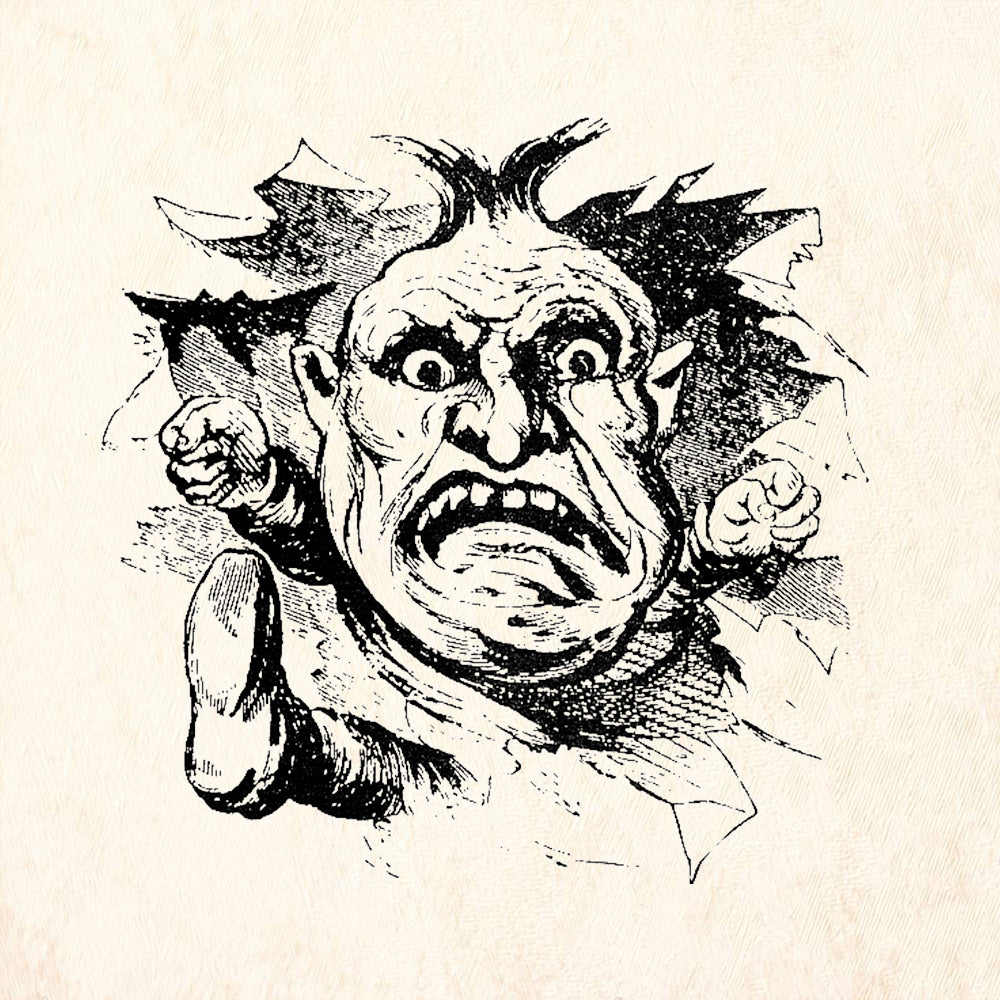StampaFe Aargh Angry Man Bursting Through Wall Rubber Art Stamp