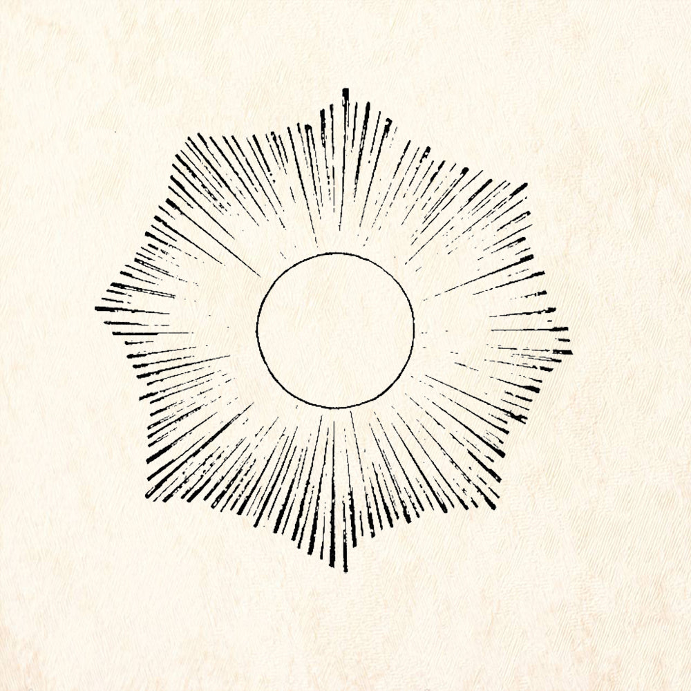StampaFe Nimbus Sun Radiating Celestial Halo Rubber Art Stamp