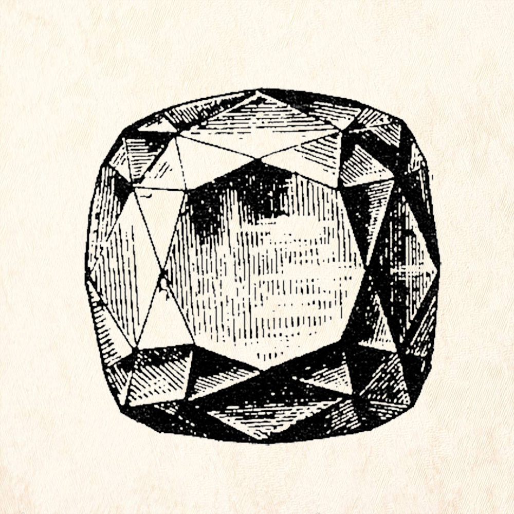 StampaFe Jewel Square Faceted Gemstone Rubber Art Stamp